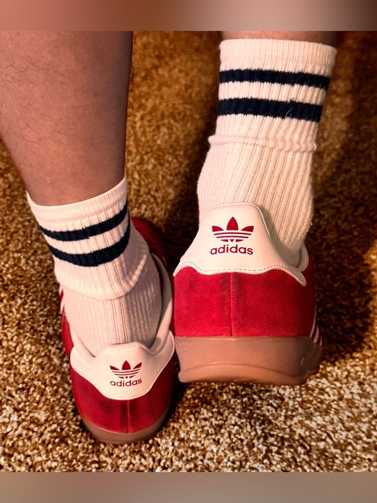 ADIDAS Felt Red & White Gazelle Sambas